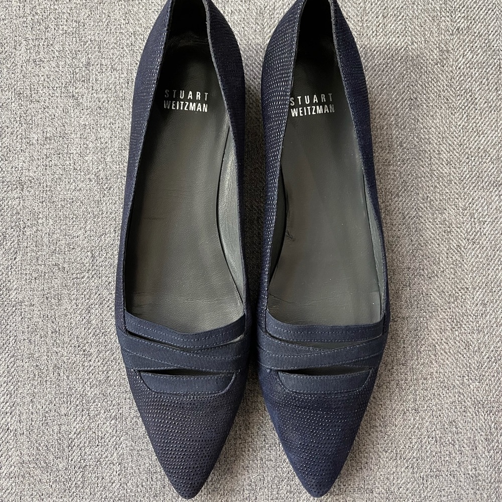Stuart Weizmann navy blue flats